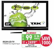 Tek HD Ready HDMI LCD TV-32" (82cm)