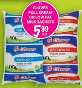 Clover Full Cream Or Low Fat Milk Sachets-1L Each