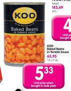 Koo Baked Beans In Tomato Sauce-12x410g