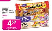 Cadbury Lunch Bar, Lunch Bar Nutasic, PS & PS Caramilk-Each