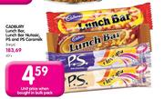 Cadbury Lunch Bar, Lunch Bar Nutasic, PS & PS Caramilk-40's
