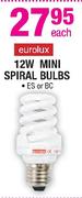 Eurolux 12W Mini Spiral Bulbs-Each