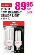 Eurolux 2 Pack 15W Day/Night Sensor Light-Per Pack