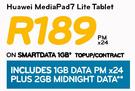 Huawei Media Pad 7 Lite Tablet-On Smart Data 1GB TopUp/Contract