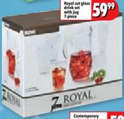 Royal Cut Glass Drink Set With Jug 7 Piece