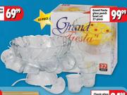 Grand Fiesta Glass Punch Bowl Set 27 Piece