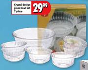 Crystal Design Glass Bowl Set 7 Piece
