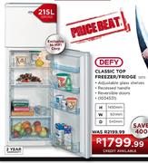 Defy Classic Top Freezer/Fridge-215 Ltr (D215)
