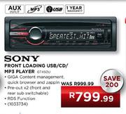 Sony Front Loading USB/CD/MP3 Player (GT450U)