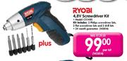 Ryobi 4,8V Screwdriver Kit(CS1480)-Per Kit