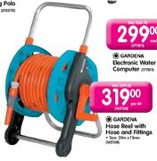 Gardena Hose Reel with Hose and Fittings-Per Kit