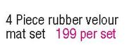 Stingray Rubber Velour Mat Set-4 Piece Per Set