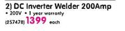 Presto DC Inverter Welder 200Amp-Each