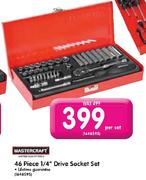 Mastercraft 46 Piece 1/4" Drive Socket Set-Per Set