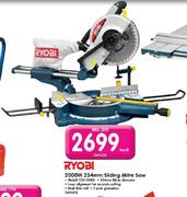Ryobi 2000W 254mm Sliding Mitre Saw(CSS-2000L)-Each