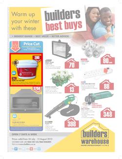 Builders Warehouse : Builders Best Buys (24 Jul - 12 Aug), page 1