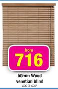 50mm Wood Venetian Blind-600 X 600