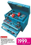 Makita 14.4V Impact Drill Kit+ 116 Piece Accessory Set(8281DWPETC)-Per Set