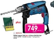 Bosch 700W Impact Drill+ 9 Piece Drill Bit Set(GFB16RE)-Per Set