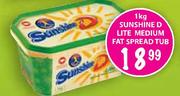 Sunshine D Lite Medium Fat Spread Tub-1kg