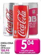 Coca-Cola Cans(All Flavours)-200Ml