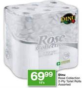 Dinu Rose Collection 2-Ply Toilet Rolls Assorted-18's