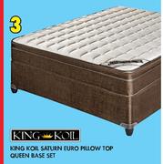 King Koil Saturn Euro Pillow Top Queen Base Set-Each