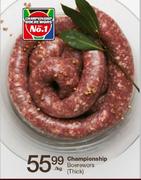 Championship Boerewors(Thick)-Per Kg