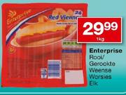 Enterprise Rooi/Gerookte Weense Worsies-1kg Elk