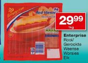  Enterprise Rooi/Gerookte Weense Worsies-1kg Elk