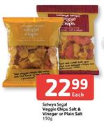 Selwyn Segal Veggie Chips Salt & Vinegar Or Plain Salt-150g Each