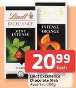 Lindt Excellence Chocolate Slab Assorted-100g Each