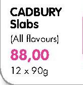 Cadbury Slabs(All Flavours)-12x90gm Each