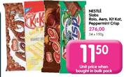 Nestle Slabs Rolo, Aero, Kit Kat, Peppermint Crisp-150gm Each