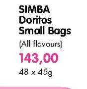 Simba Doritos Small Bags(All Flavours)-48x45gm Each
