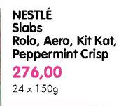 Nestle Slabs Rolo,Aero,Kit kar,Pepperment Crisp-24x150gm 
