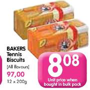 Bakers Tennis Biscuits(All Flavours)-200gm Each 