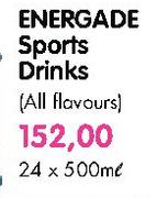Energade Sports Drinks(All Flavours)-24x500ml Each