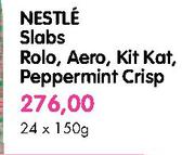 Nestle Slabs Rolo, Aero, Kit kat, Peppermint Crisp-24x150gm
