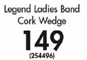 Legend Ladies Band Cork Wedge-Each