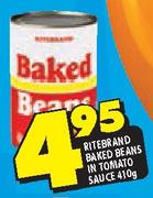 Ritebrand Baked Beans In Tomato Sauce-410gm