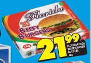 Florida Foods Beefy/Chicken Burgers-1kg
