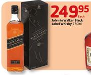 Johnnie Walker Black Label Whisky-750ml Each