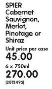 Spier Cabernet Sauvignon,Merlot Pinotage Or Shiraz-6x750ml