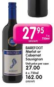 Barefoot merlot Or Cabernet Sauvignon-750ml