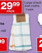 Large Check Dish Cloths-5 Pack