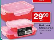 Red Lock Container Set(2-In-1/3-In-1)-2L Per Set