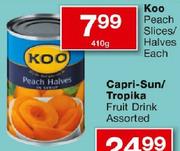 Koo Peach Slices/Halves-410gm Each