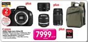 Canon 600D Triple Lens Value Kit-Per Kit