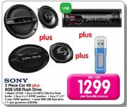 Sony 3 Piece Car Kit Plus 8GB USB Flash Drive(GT520)-Per Bundle